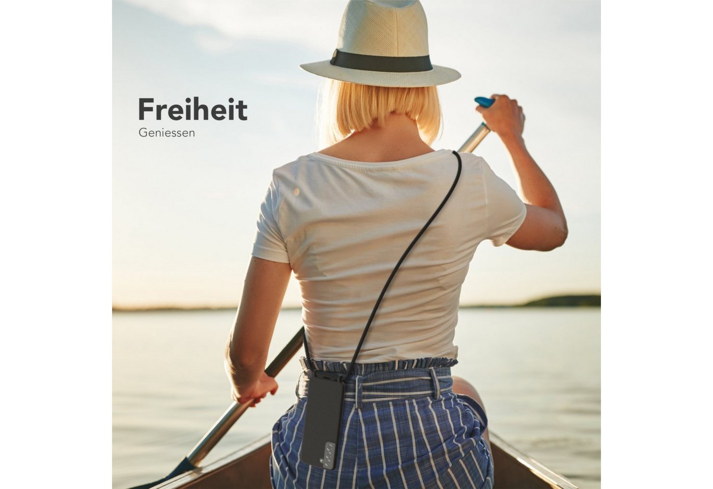 EAZY CASE Handykette Silikon Kette für Samsung Galaxy S21 FE 6,41 Zoll, Kette zum Umhängen für Unterwegs Umhängeband Kordel Handyhülle Schwarz Bild 3