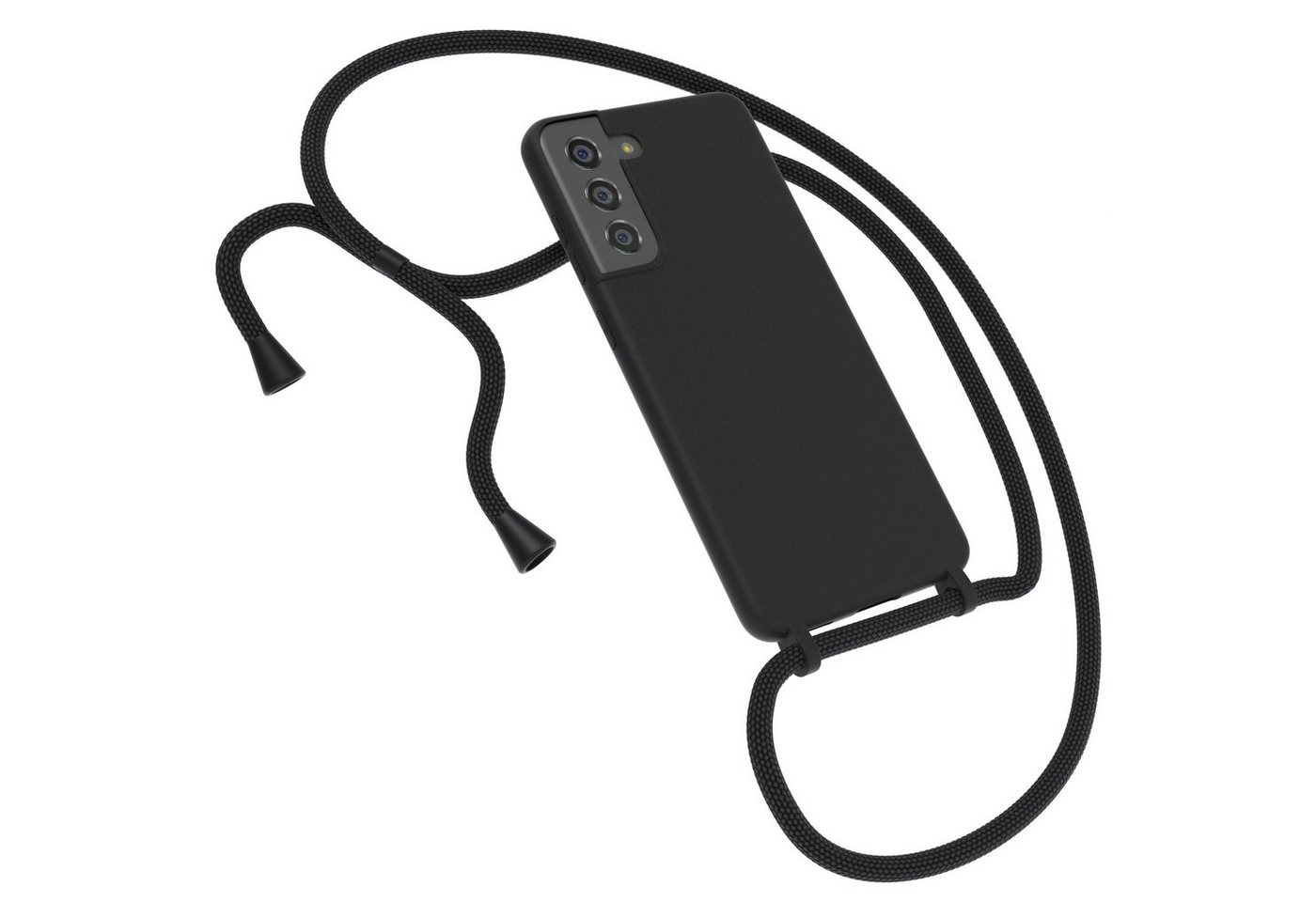 EAZY CASE Handykette Silikon Kette für Samsung Galaxy S21 FE 6,41 Zoll, Kette zum Umhängen für Unterwegs Umhängeband Kordel Handyhülle Schwarz Bild 5