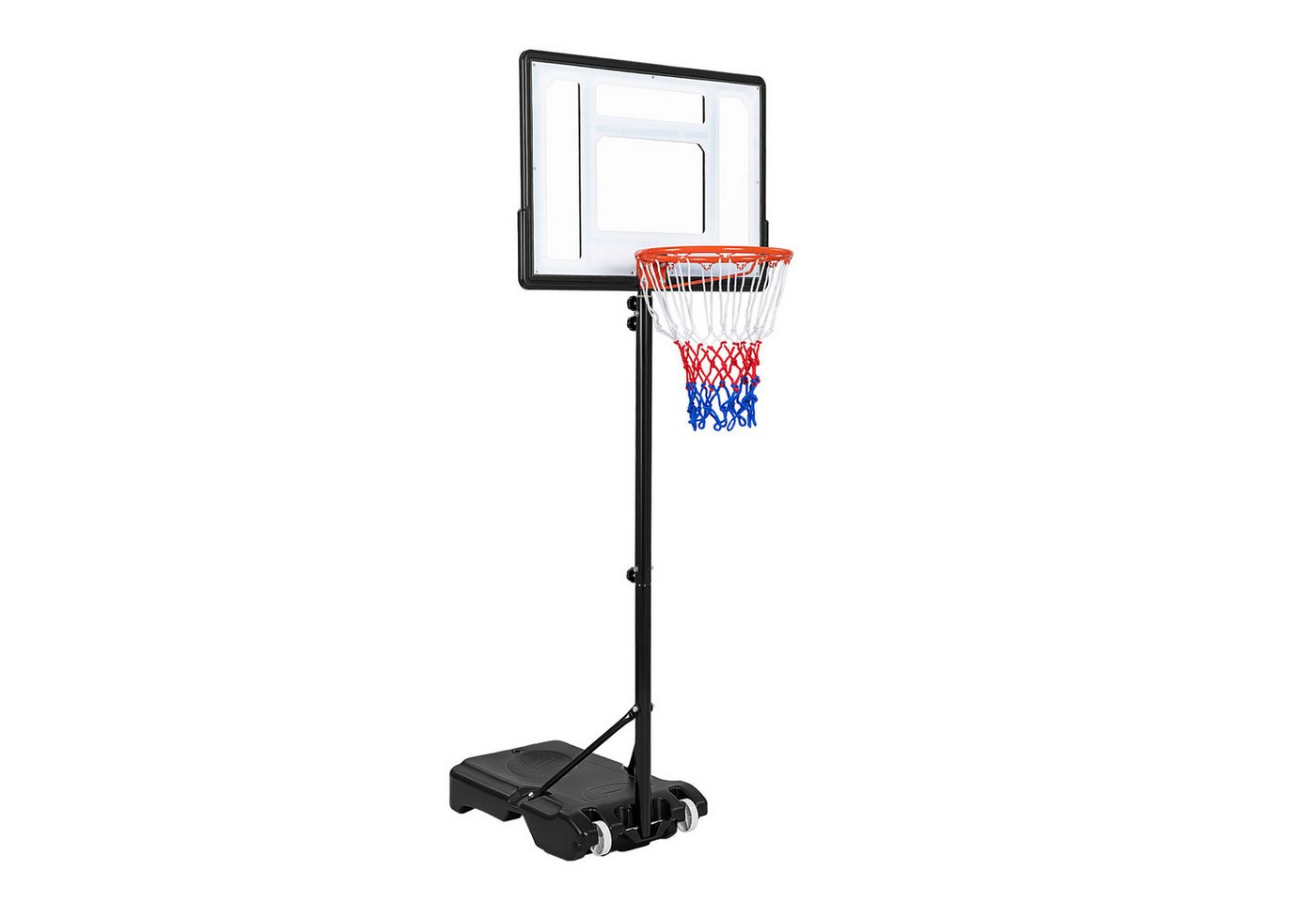 COSTWAY Basketballständer, Mit befüllbarem Sockel, Handkurbel & Ballhalterung