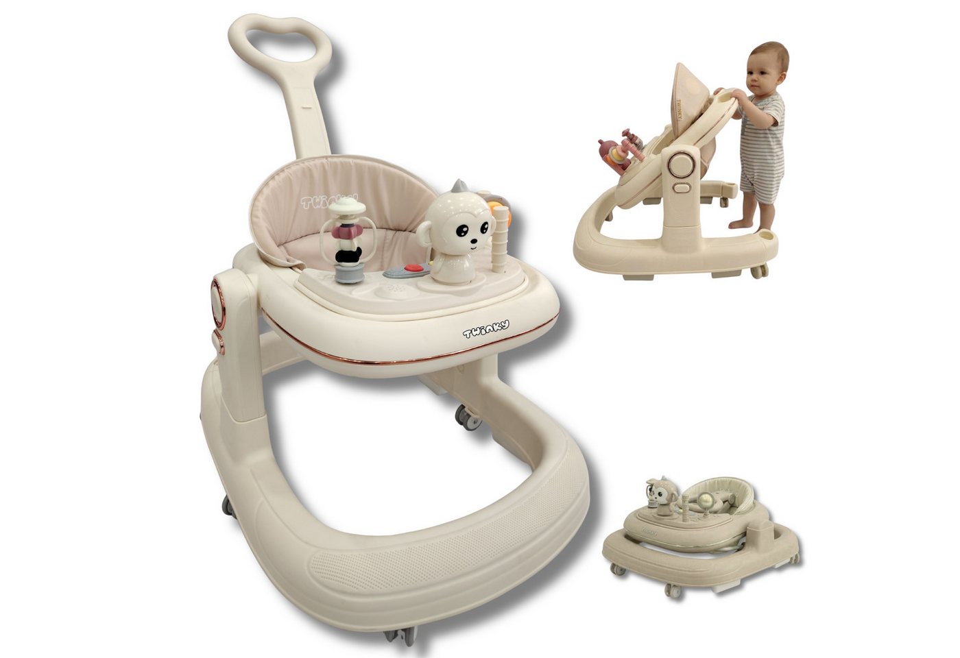 TWINKY Babywalker Lauflernhilfe 4in1 Gehfrei Baby, faltbarer Babywalker Bild 2