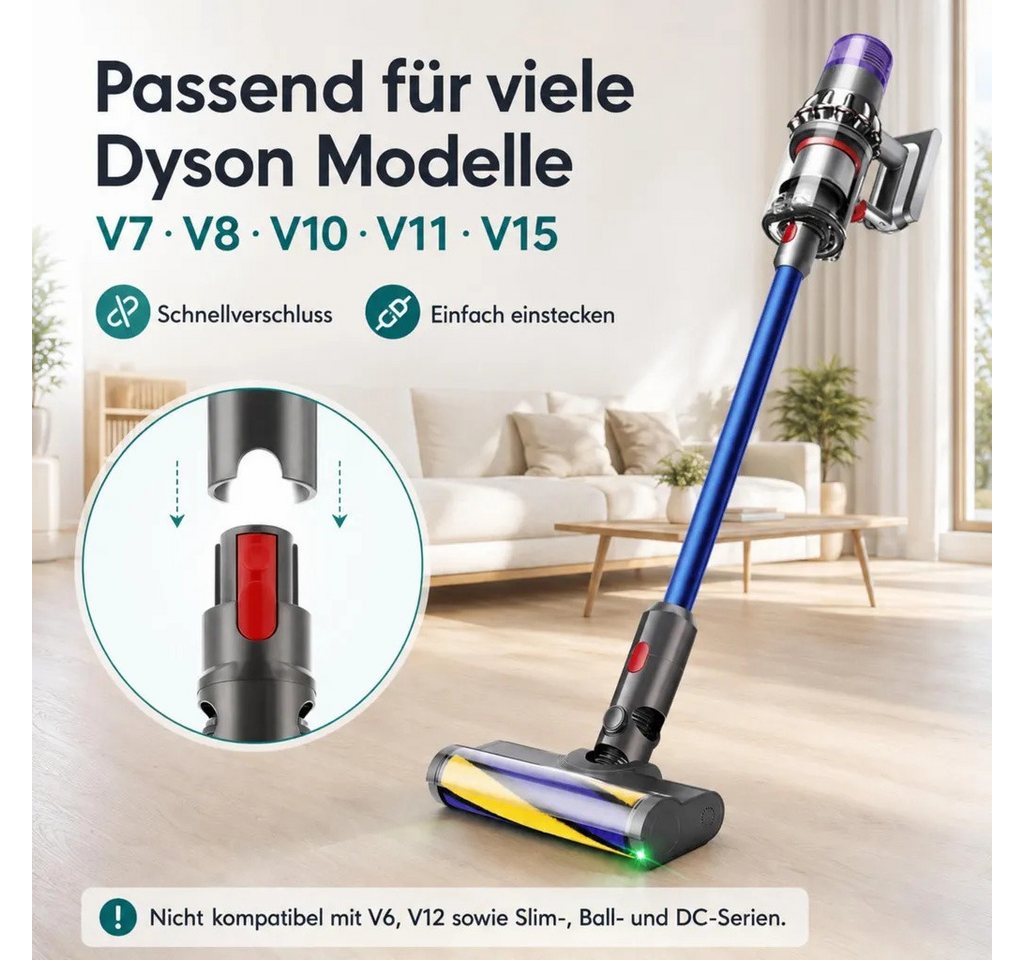 ANTCOOL Staubsaugerdüsen-Set Elektrobürste für Dyson V7 V8 V10 V11 V15, Laser-LED, Hartboden Bild 3