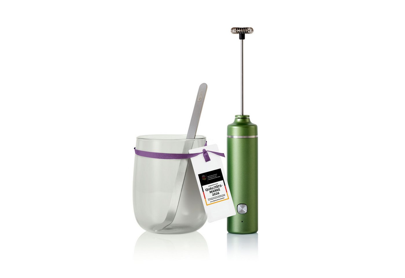 AdHoc Milchaufschäumer Matcha-Genießer-Set Chado, mit Glas und Löffel Bild 4
