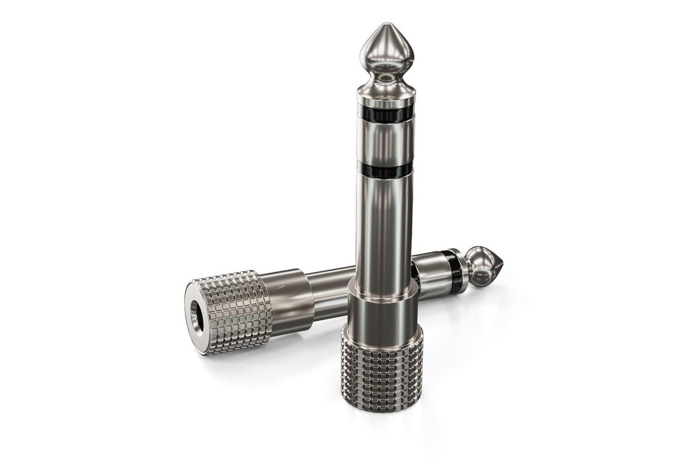 deleyCON deleyCON 2x Stereo Audio Klinke Adapter 6,3mm Klinken Stecker auf Audio-Kabel