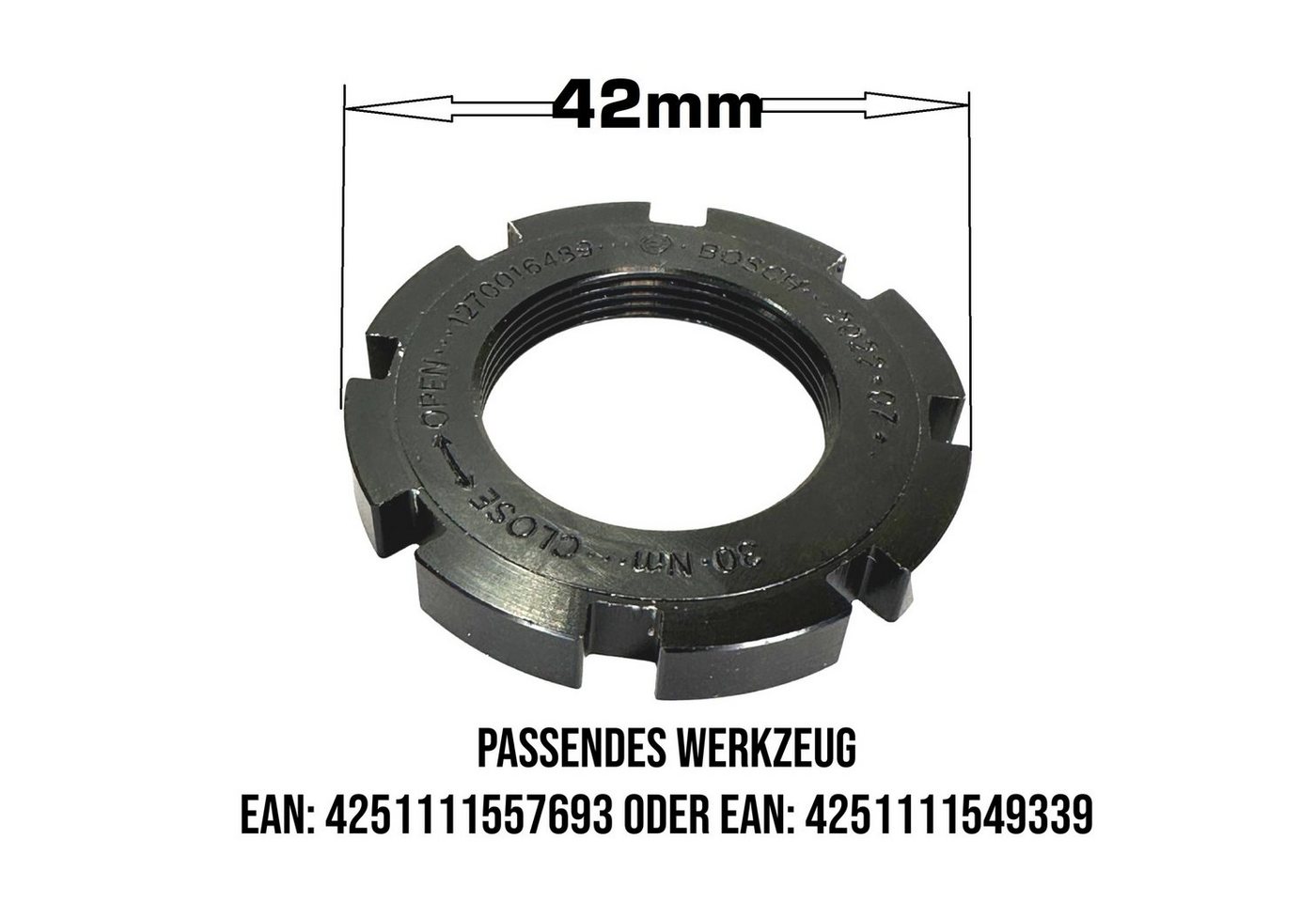 BOSCH Fahrradkurbel Bosch Ebike Motor Kettenblatt Lockring M25x1 ActiveLinePlusPerformance Bild 3