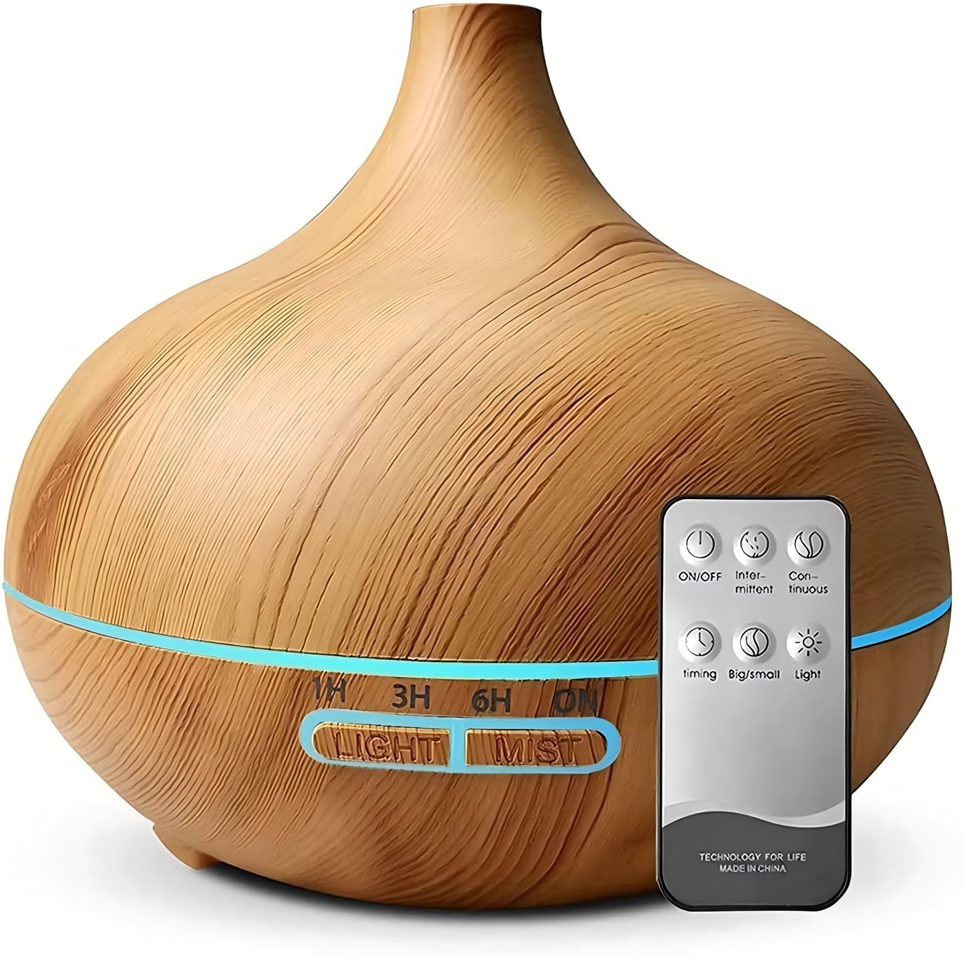 Toomoke Diffuser mit Ultraschall, Duftfunktion und Luftbefeuchtung für Zuhause, 0,55 l Wassertank, Aroma Luftbefeuchter mit LED-Licht, Fernbedienung und Raumduft