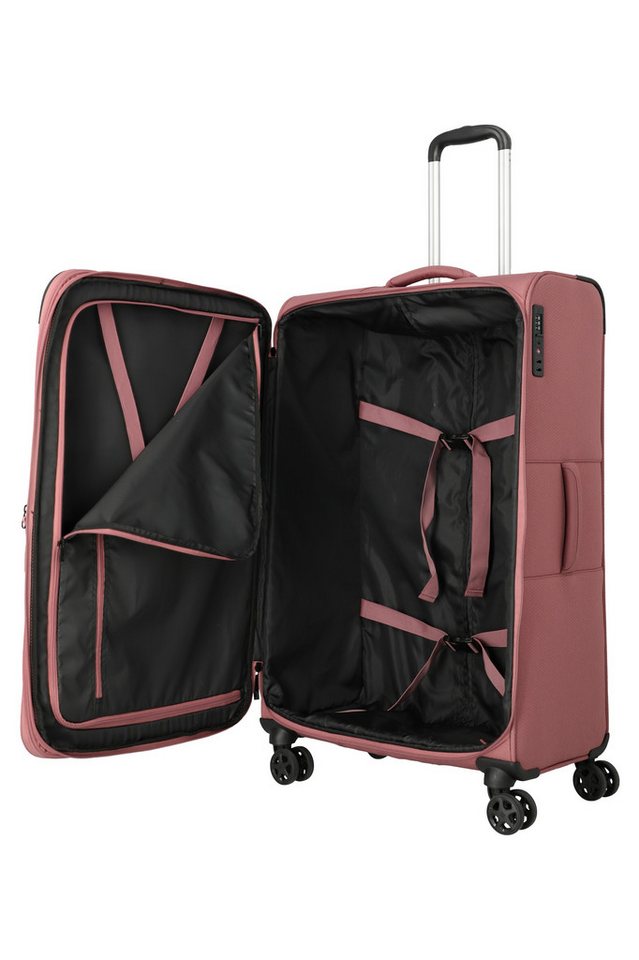 travelite Trolley KICK OFF Reisekoffer, 4 Rollen, 4 Doppelrollen, Außentaschen und Packgurte – leicht und robust Bild 2