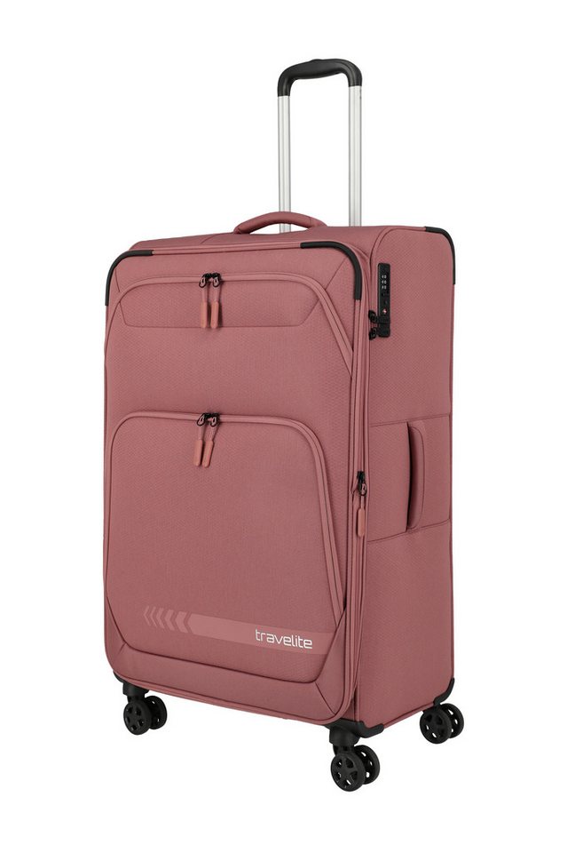 travelite Trolley KICK OFF Reisekoffer, 4 Rollen, 4 Doppelrollen, Außentaschen und Packgurte – leicht und robust Bild 5