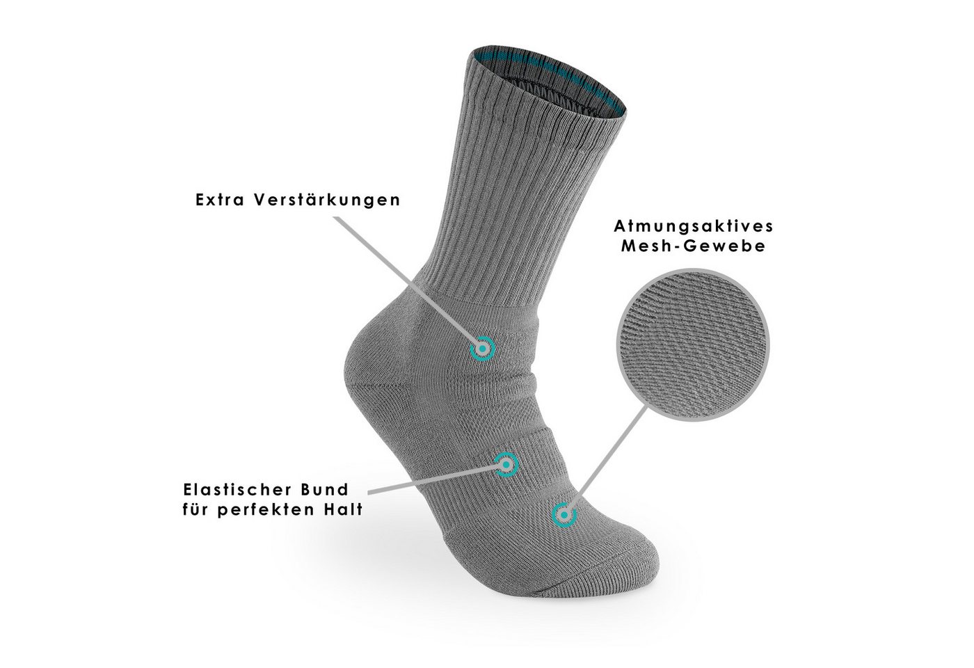 Bärenfuß Tennissocken 4 Paar Premium Tennissocken Sportsocken Herren & Damen (aus feinster Baumwolle, Extra Verstärkt, atmunktsaktives Mesh)