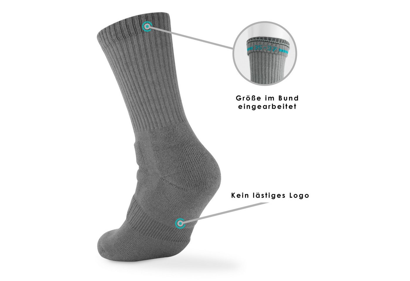 Bärenfuß Tennissocken 4 Paar Premium Tennissocken Sportsocken Herren & Damen (aus feinster Baumwolle, Extra Verstärkt, atmunktsaktives Mesh) Bild 2