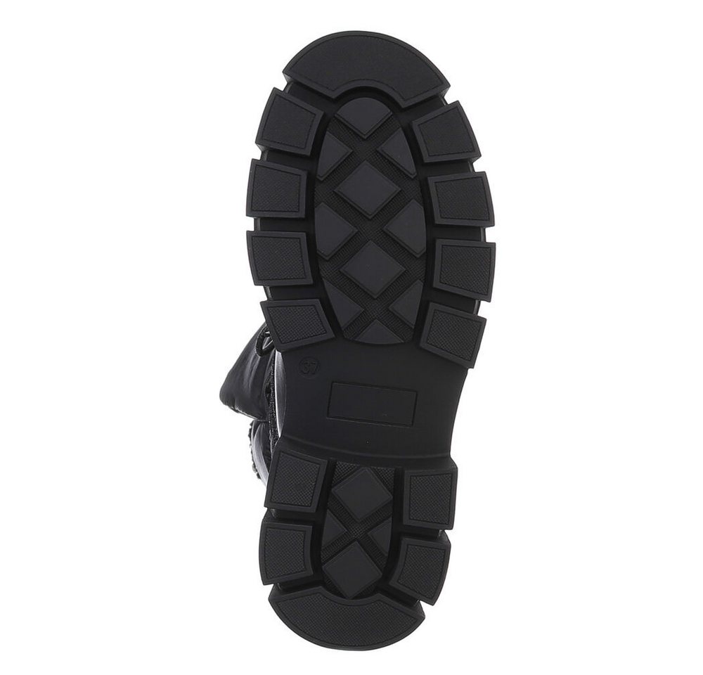 Ital-Design Damen Snowboots Freizeit Snowboots (88489463) Blockabsatz Stiefeletten in Schwarz Bild 4
