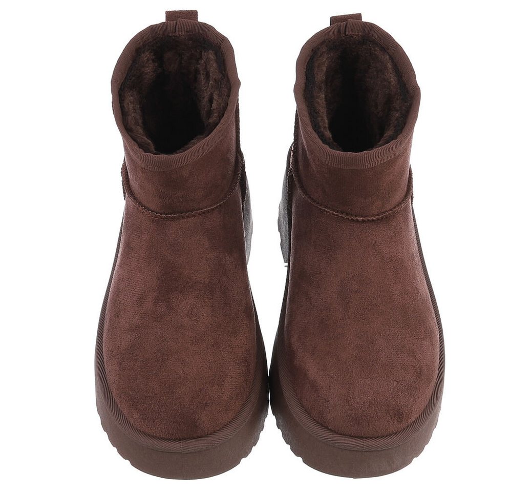 Ital-Design Plattform Ankle Boots für Damen – Stilvoll & Bequem Snowboots (90503046) Blockabsatz Stiefeletten in Braun Bild 5
