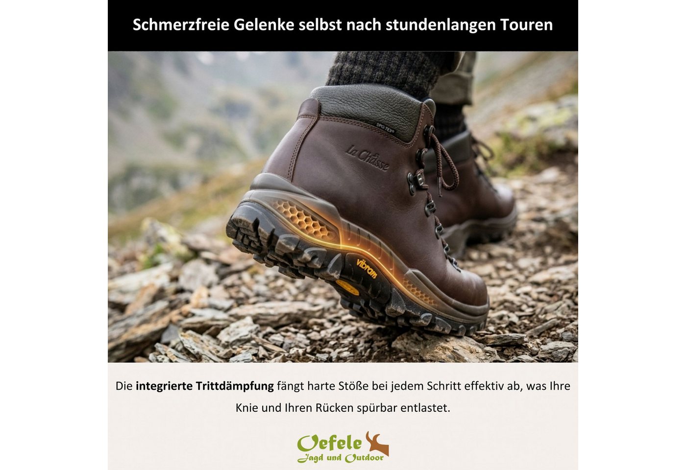 La Chasse® Jagdstiefel Herren aus Rindsleder "Arosa" wasserdicht & atmungsaktiv Wanderschuh Bild 3