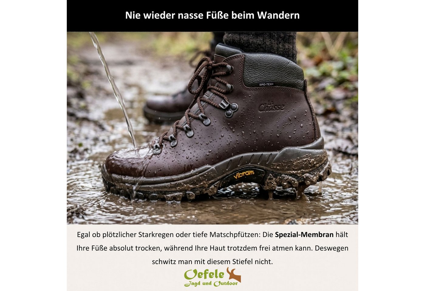 La Chasse® Jagdstiefel Herren aus Rindsleder "Arosa" wasserdicht & atmungsaktiv Wanderschuh Bild 4