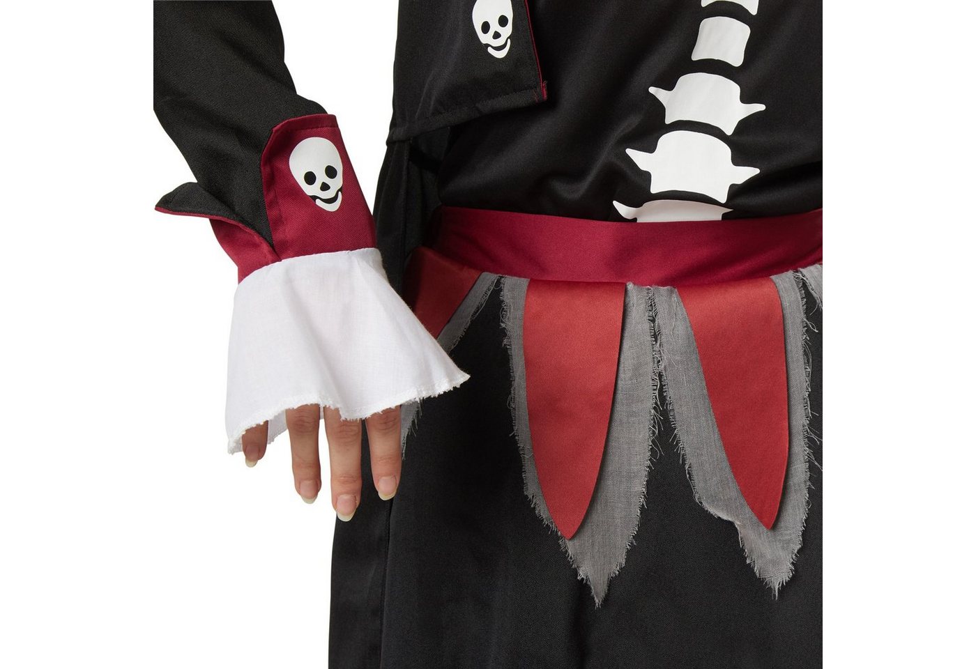 dressforfun Kostüm Untote/Skelettfrau, Hose und mehrlagiger Rock aus Satin und Tüll, in schwarz, Gr. M, Ärmelloses Shirt zum Schnüren im Nackenbereich Bild 2
