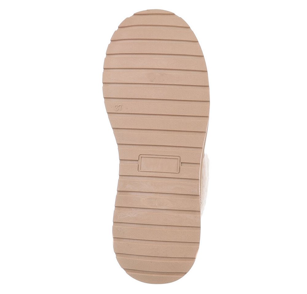 Ital-Design Modische Plateau-Stiefel mit Schnürung für Damen Snowboots (90458049) Keilabsatz/Wedge Stiefeletten in Hellbraun