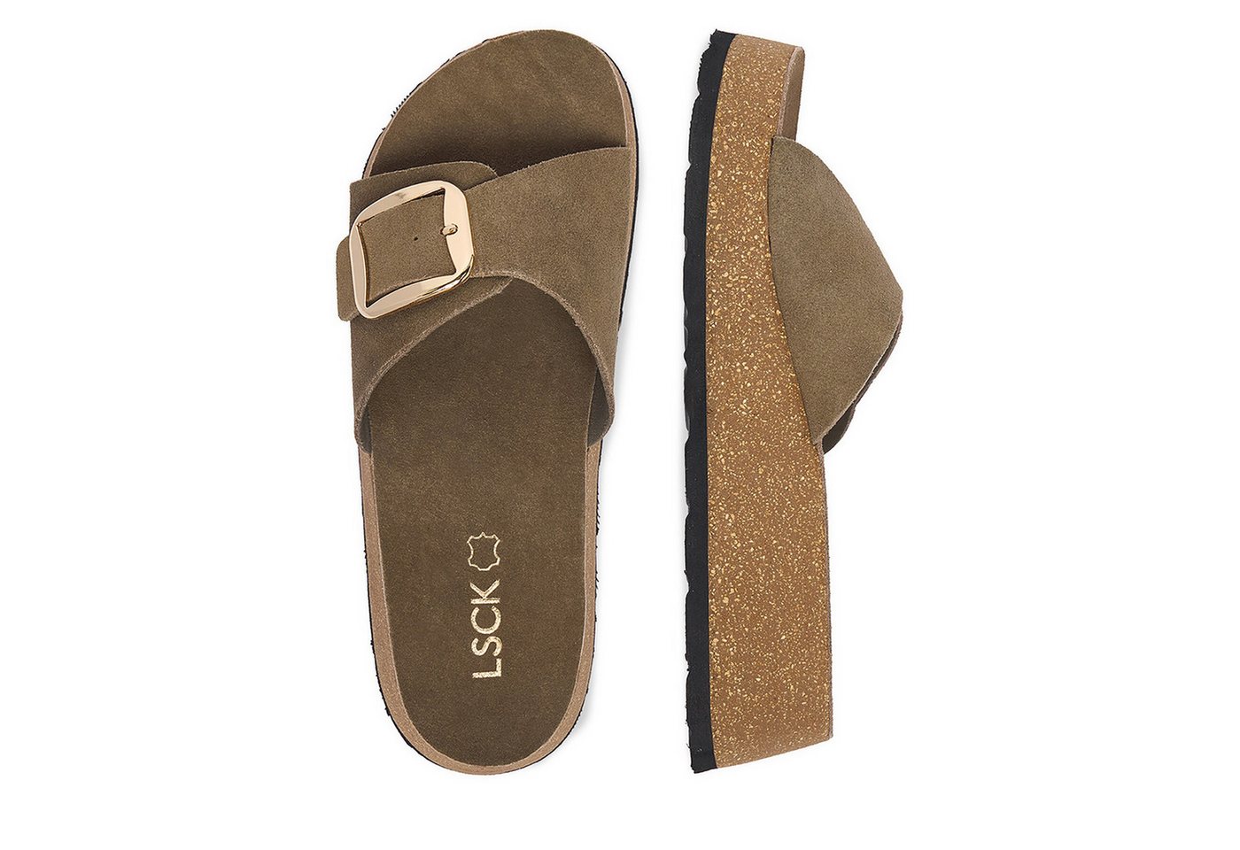LASOCKI Lasocki Damen-Flip-Flops in Khaki Badepantolette Bild 2