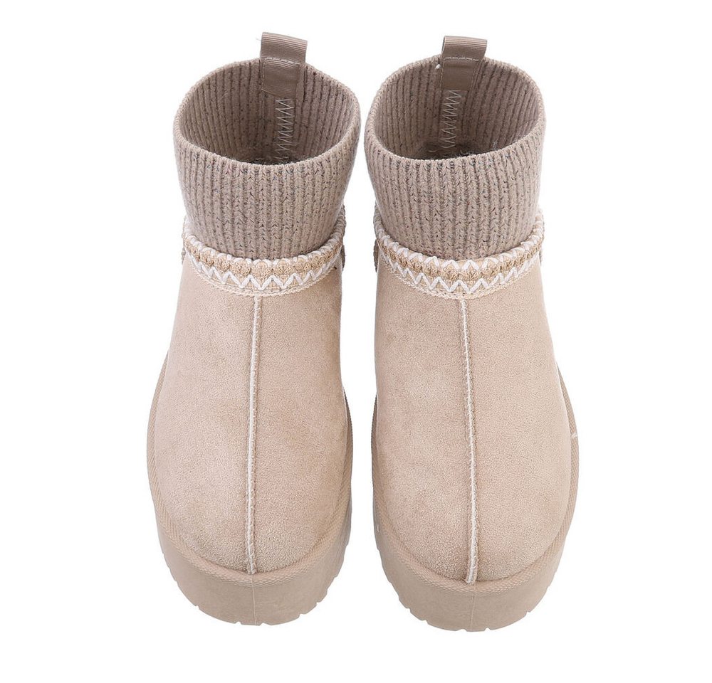 Ital-Design Damen Snowboots Freizeit Snowboots (87475175) Flach Stiefeletten in Beige Bild 5