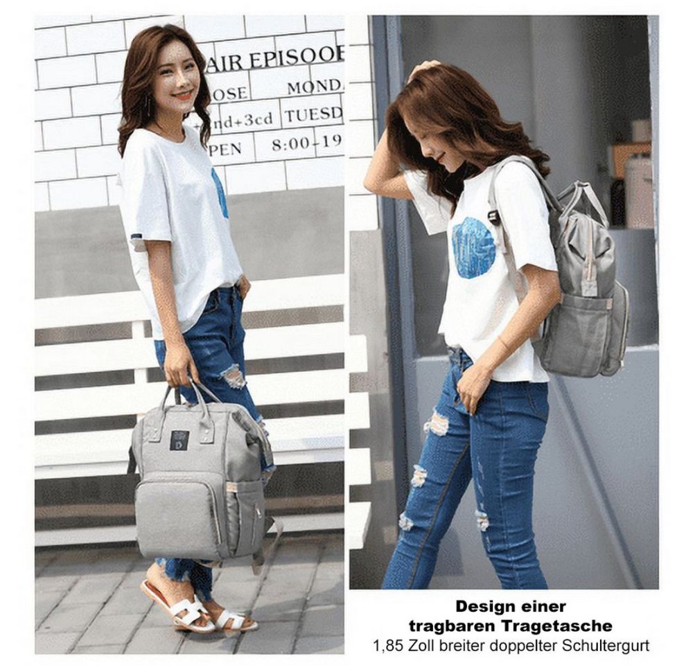HUGERSTONE Wickeltasche wickelrucksack mommy bag mit großem Fassungsvermögen und 15 Taschen (1-tlg., Geeignet zur Aufbewahrung verschiedener Babyprodukte, 25 x 17 x 40cm), wasserdicht,Verschleißfest Bild 4