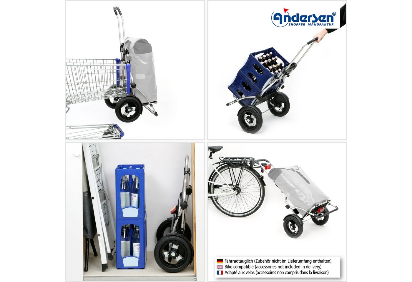 Andersen Einkaufstrolley Royal Shopper Plus Fado 3.0 schwarz, Thermofach 9 Liter, klappbar, belastbar bis 50kg, wasserabweisend Bild 4