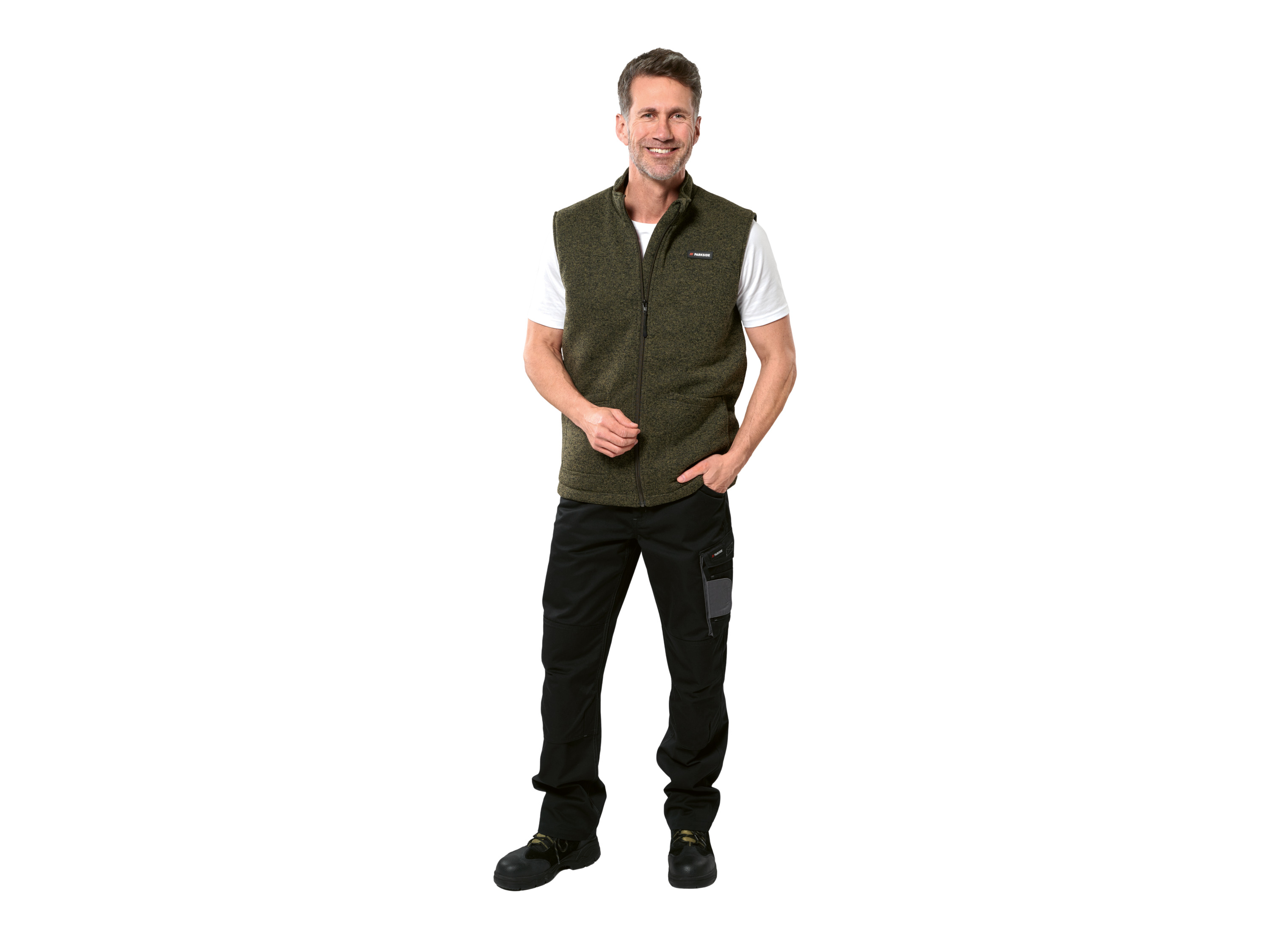 PARKSIDE® Herren Strickfleece-Weste (Khaki, L (52/54)) Bild 2