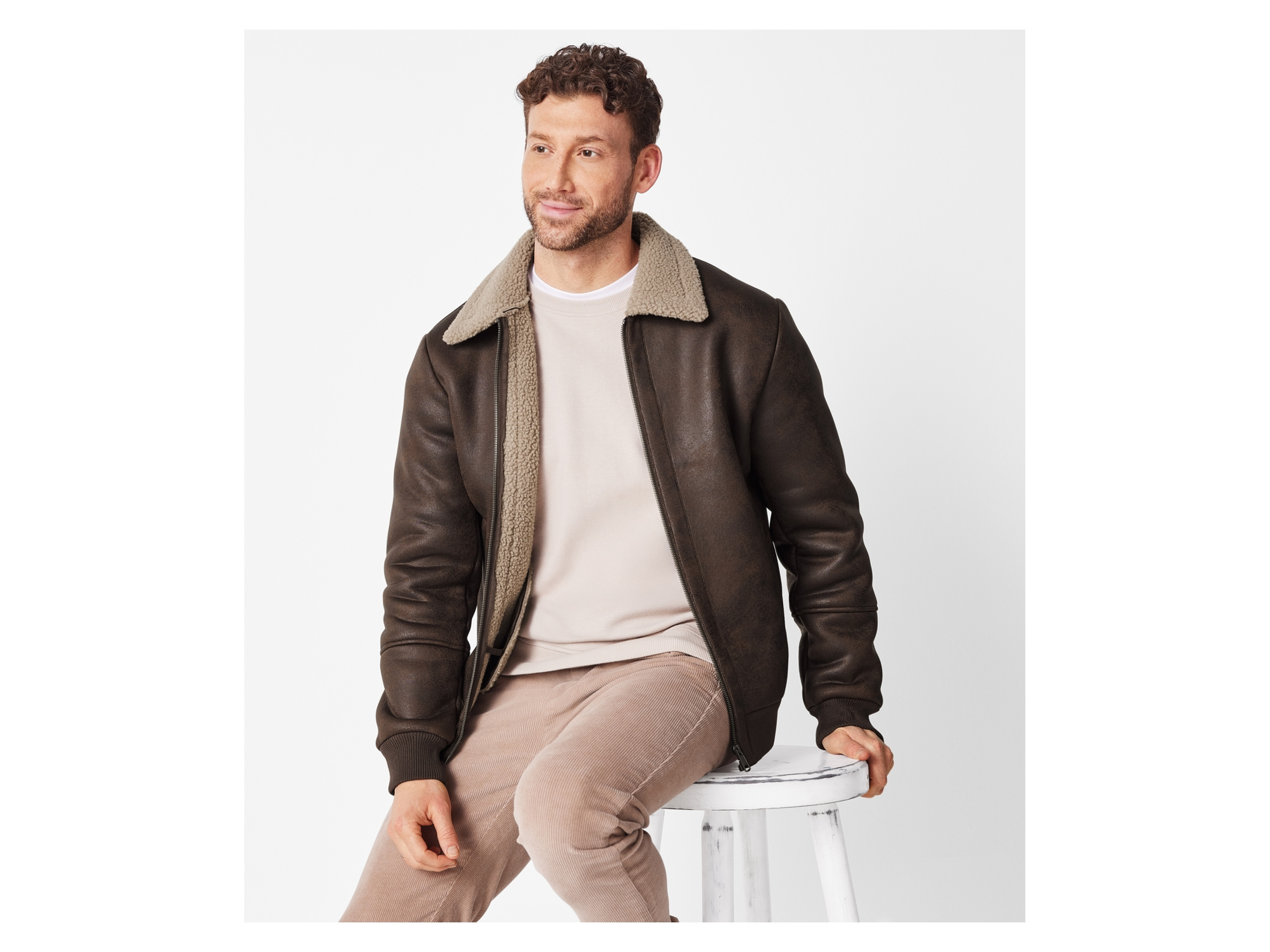 ESMARA MEN Herren Bikerjacke (Braun, XXL (60/62))