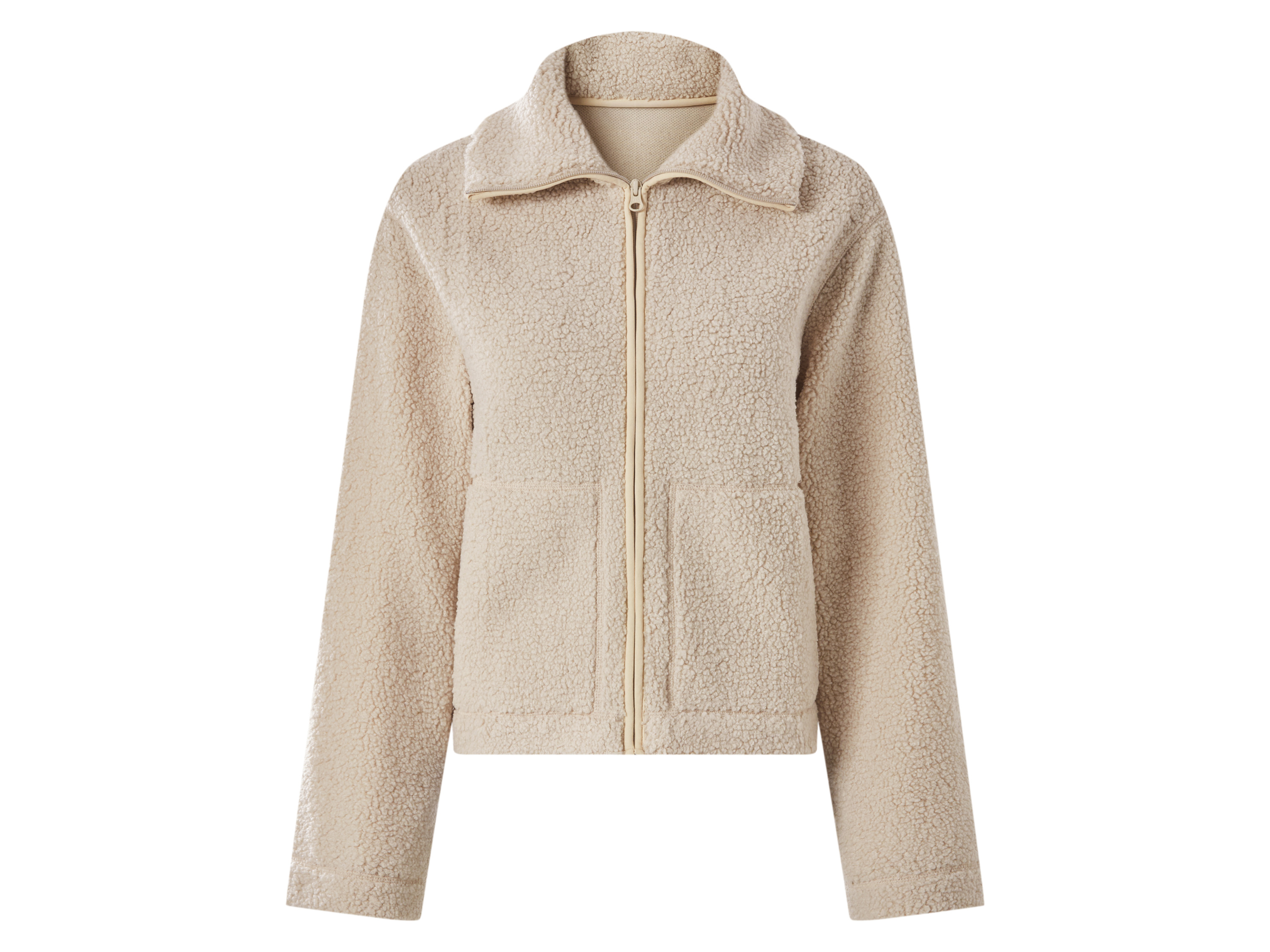 ESMARA® Damen Teddyfleece-Jacke (Beige, M(40/42))