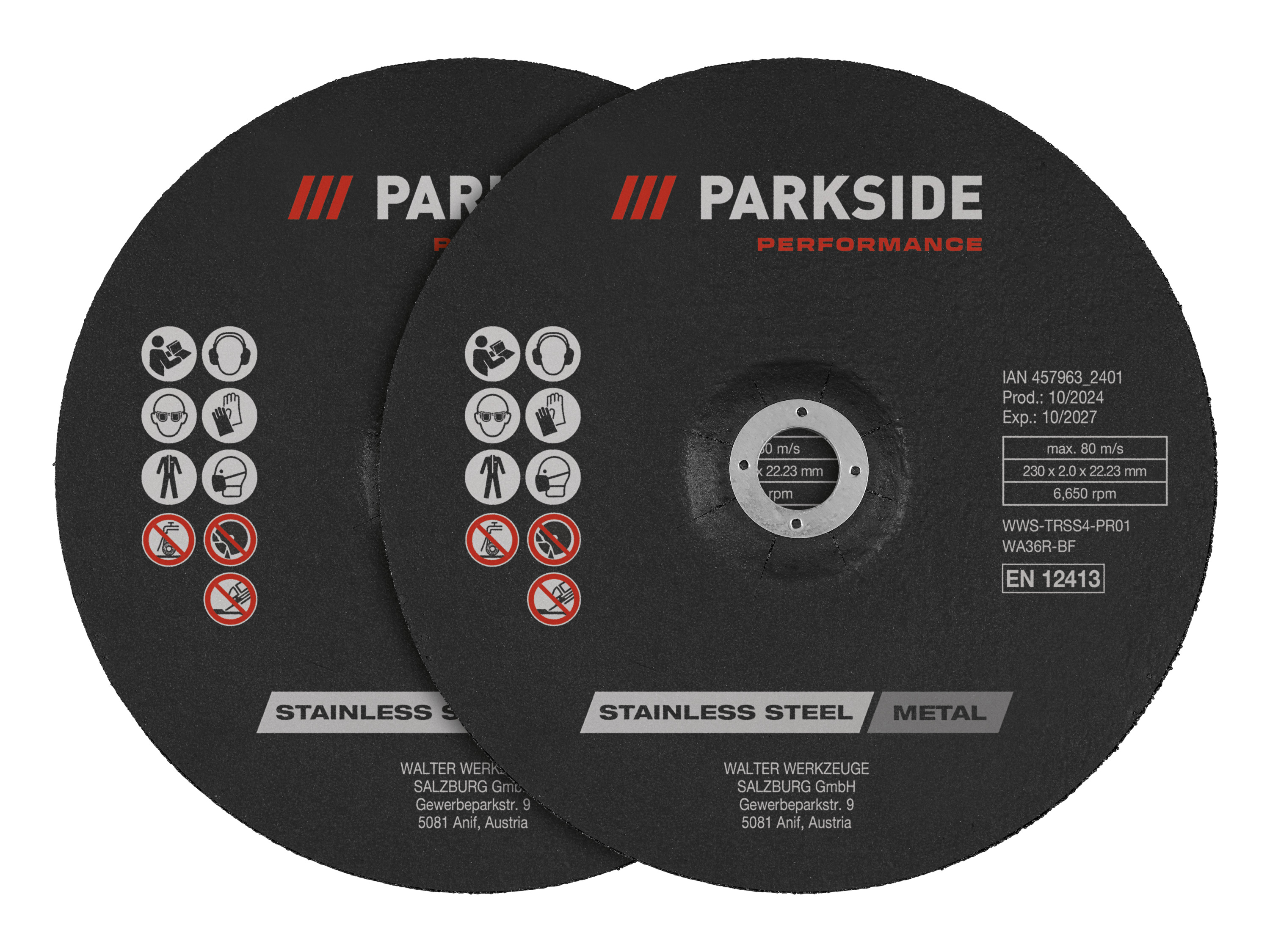 PARKSIDE PERFORMANCE® Winkelschleiferzubehör 230mm (Achtung: LV OSBE/CZ) (Schruppscheiben 2 tlg.)