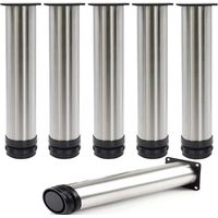Bravix 1 Pièce Pattes De Meuble Réglables, 18cm Pieds De Meubles En Acier Inoxydable Pour Armoire Cuisine Canapés-lits Armoire Unité Plan Travail Petit Déjeuner Bar Table Bureau - 5cm De Diamètre