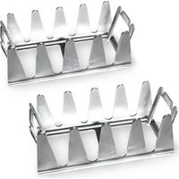 Bravix 2pcs Multi-barbecue Grill Rack En Acier Inoxydable, Robuste Et Facile À Nettoyer, Gril Autoportant Avec Boîte En Carton Ondulé, Grille De Cuisson Multi-en Acier Inoxydable Pour Poulet