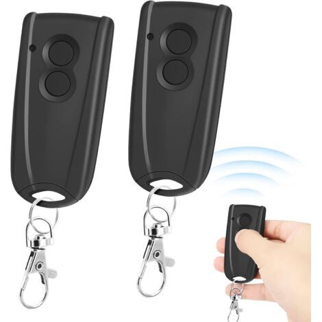 Portail Télécommandé Compatible Avec Hormann Ecostar Rsc2, Rse2, Rsz1, Liftronic 500, 700, 800, 433mhz Bip Portail Porte De Garage, Noir, Lot De 2