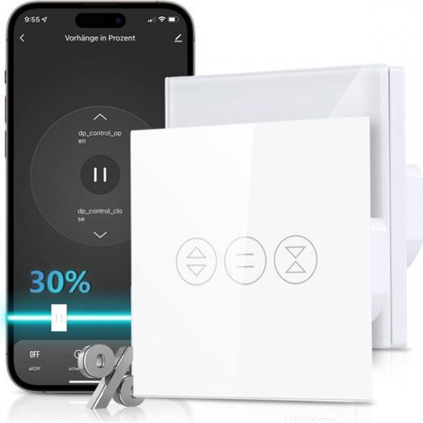 Interrupteur Volet Roulant Wifi, Volet Roulant Stores Commutateur Wifi Compatible Avec Alexa Et Google Home, Interrupteur Wifi Tactile, Timer Et Partager【un Fil Neutre Requis】2pcs