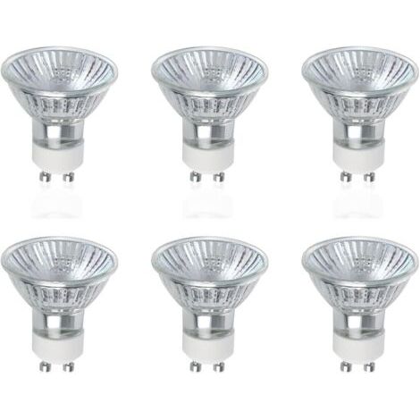 Gu10 Ampoules Halogènes, Lot De 6 50w Gu10 Spots Halogènes, Ac 220v-240v, 700 Lumens, Angle De Faisceau 40°, 2800k Blanc Chaud, Dimmabledengyank
