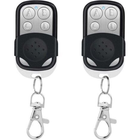 Telecommande Universelle Portail, 2pcs Telecommande Garage Universelle Sans Fil, Telecommande Portail Compatible 433.92 Mhz Rolling Code À 4 Boutons Pour Porte De Garage Et Voiture Noir