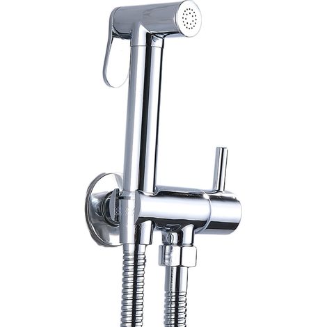 Hygienischer Bidet-sprühkopf Für Toiletten – 120 Cm Messingschlauch – Halterung Mit Vierteldreh-absperrventil – Messing-regendusche – Bagnoclic
