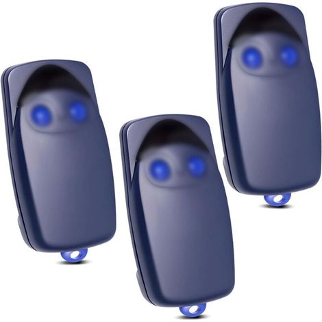 3pcs 433mhztelecommande Portail Compatible Avec N1ce Flo2, Flo4, Flo1, 687368713,2 Canaux Télécommande Porte De Garage