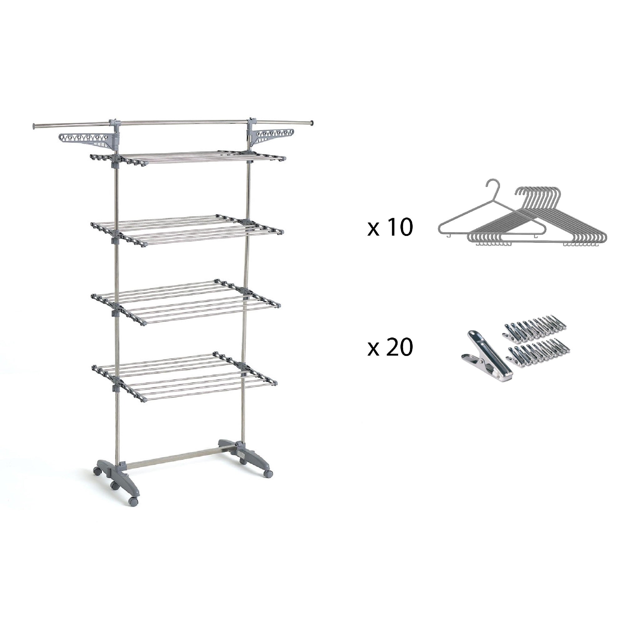 Wäschetrockner 30m 4 Ebenen + Zubehör - Kitchen Move - Bat-tr-27s