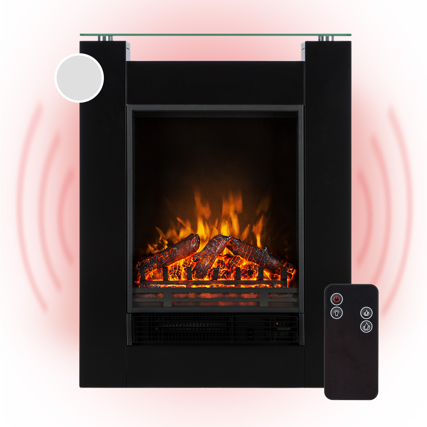 Studio 5 Elektrischer Kamin Heizlüfter 900/1800 W Fernbedienung - Klarstein