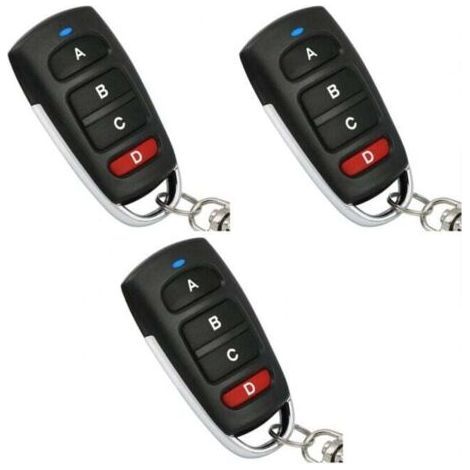 Lot De 3 Télécommandes Universelles De Remplacement Pour Portail De Garage Électrique 433 Mhz