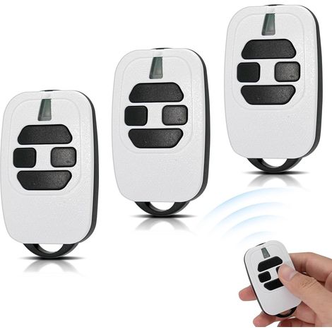 Lot De 3 Télécommande Portail 433,92 Mhz Compatible Gti2 Gt4 Mio Tr2 Code Rolling Blanc