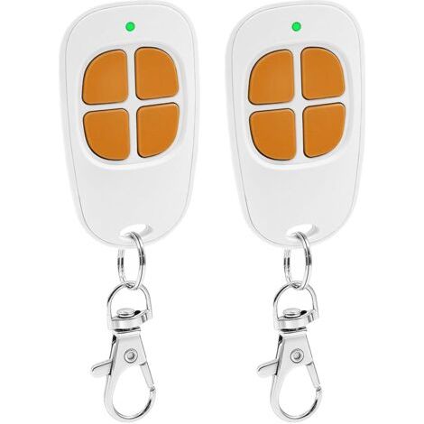 Lot De 2 Aam0094 Télécommande Portail Garage 4 Canaux, 433.92mhz Compatible Scs Motorisation Portail Et Porte De Garage(orange)