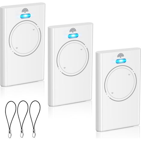 Lot De 3 Télécommandes Pour Ouvre-porte De Garage 433,92 Mhz - Compatible Avec Xt2 433 Slh Lr - 2 Canaux - Blanc