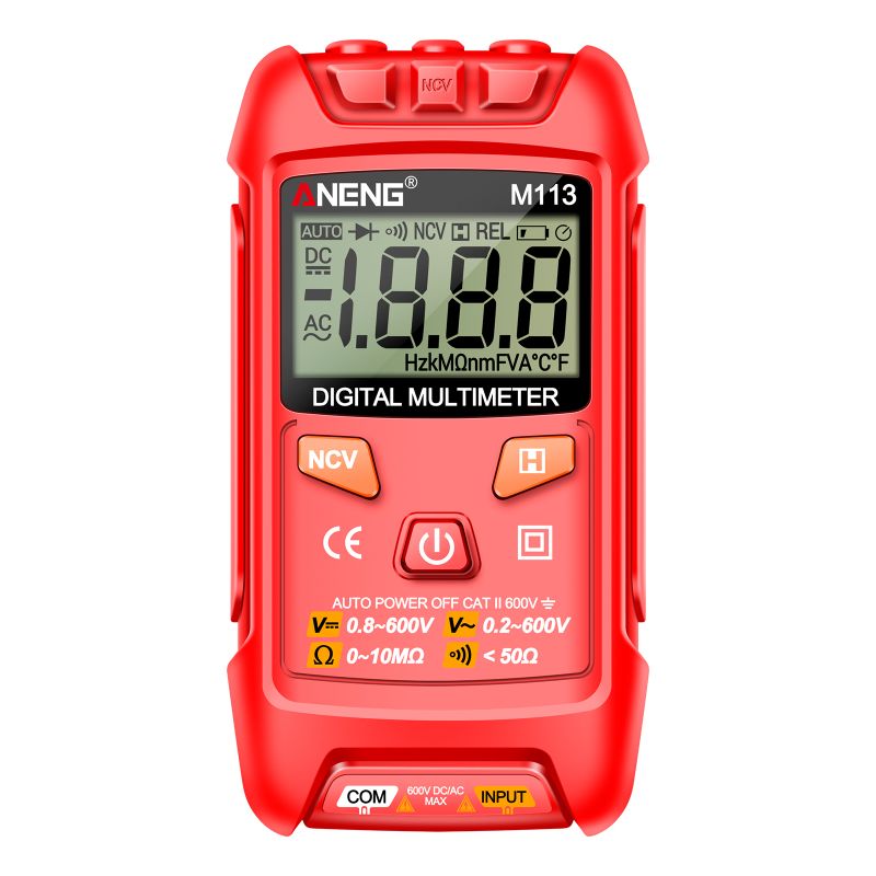 Mini-smart-digitalmultimeter Für Ac/dc, Spannungs- Und Widerstandsmessgerät, 1999 Messpunkte, Lcd-display, Datenhaltefunktion, Automatische Bereichswahl, Netzerkennung