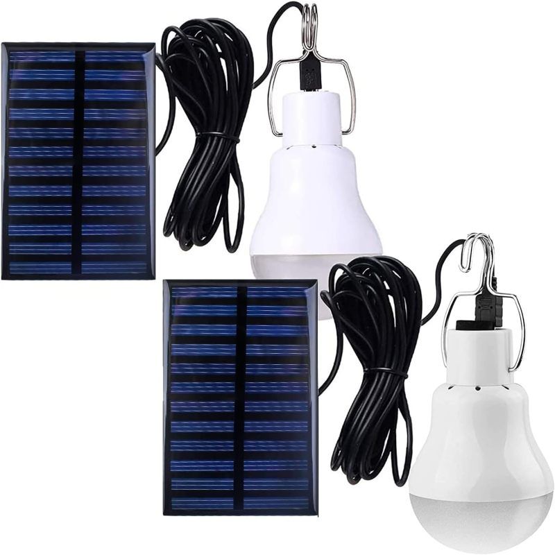 Wiederaufladbare Solar-glühbirne, Wiederaufladbare Led-notarbeitsleuchte, Tragbare Campinglampe (2er-pack)
