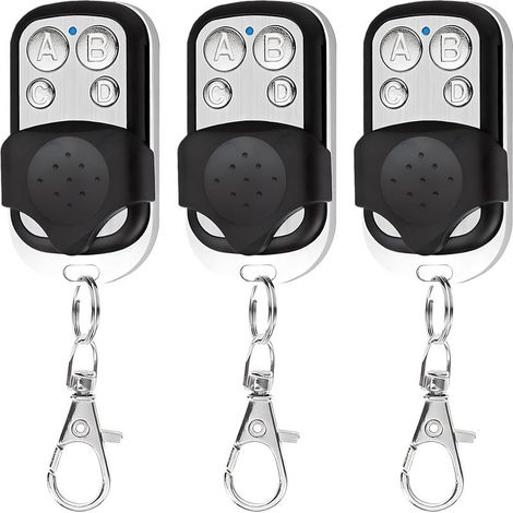 3 Pièces Telecommande Universelle Portail Compatible 433 Mhz Pour Porte De Garage, Télécommande Portail Garage Sans Fil À 4 Boutons Pour Porte De Garage Et Voiture