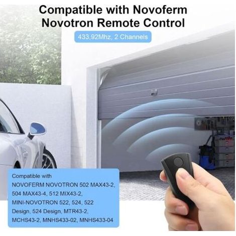 Télécommandes De Contrôle D'Accès Pour Novoferm Novotron 502 Max43-2 Et 512 Mix43-2, 433,92 Mhz, Double Canal, Noir, Paquet De 3.