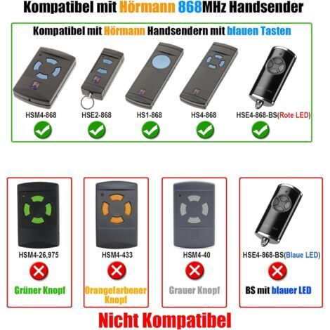 Un Ensemble De Deux Ouvre-portes De Garage 868 Mhz – Compatibles Avec Les Émetteurs Hörmann Hsm4 Hse4 Se2 – Capables De Cloner Les Signaux De Télécommande Marantec Berner.