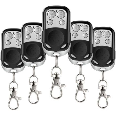 Rhg 5 Pcs Telecommande Universelle Portail, 433,92 Mhz Télécommande Garage Sans Fil À 4 Boutons Avec Couvercle Coulissant Porte Clés Pour Porte Garage Électrique