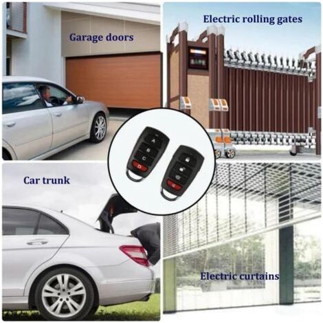 Télécommande De Porte De Garage 433 Mhz, Télécommande De Porte De Garage Clonée Sans Fil 433,92 Mhz (4 Unités)