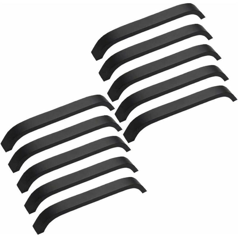Set Mit 10 Schwarzen Küchenschrankgriffen, Schrankgriffen, Küchentürgriffen, Schrankgriffen, 160 Mm Lochabstand