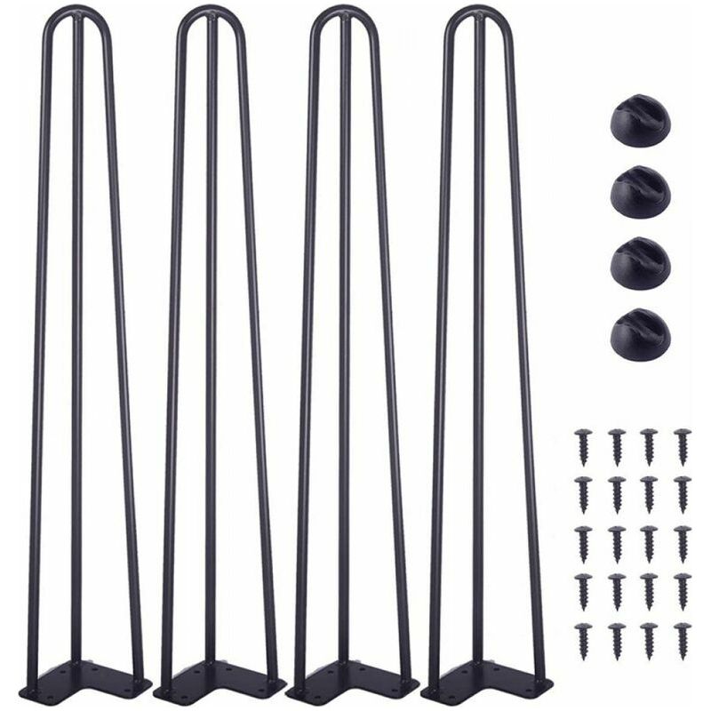 Haarnadel-tischbeine, Metall-tischbeine, Möbelbeine, Schwarze Haarnadelbeine, 2 Stangen, 60 Cm